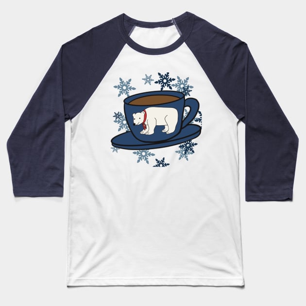 Polar Bear Cafe Baseball T-Shirt by Shea Klein